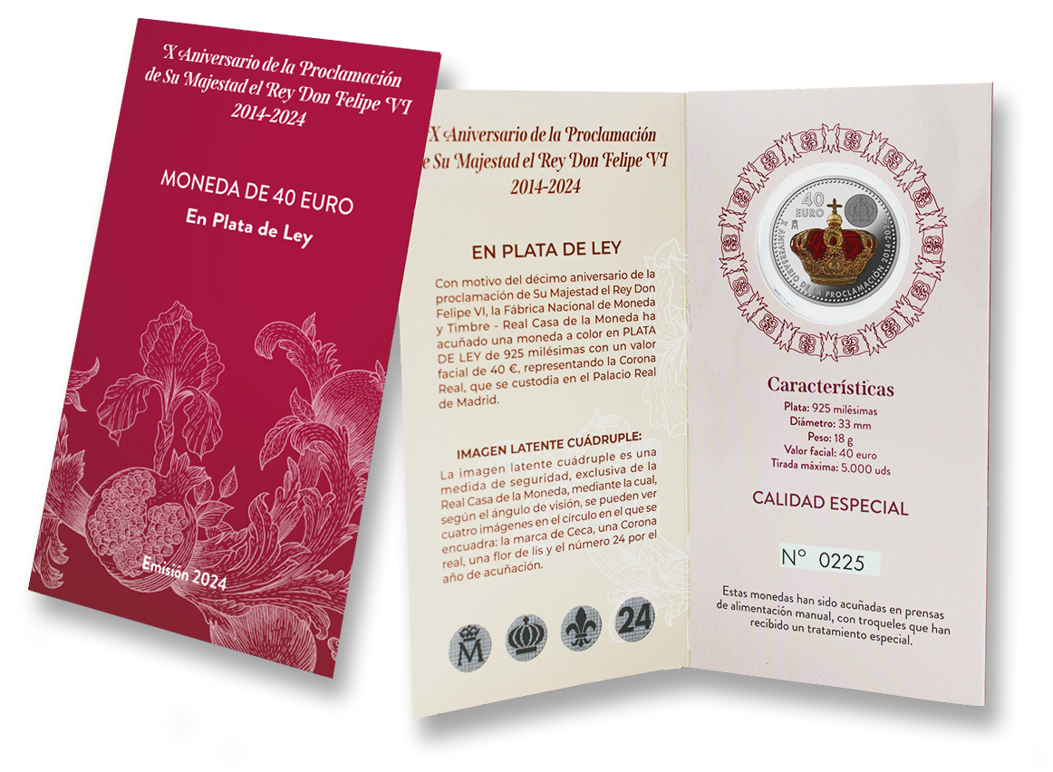 Imagen de la carterita 40 € X Aniversario de la Proclamación de Felipe VI